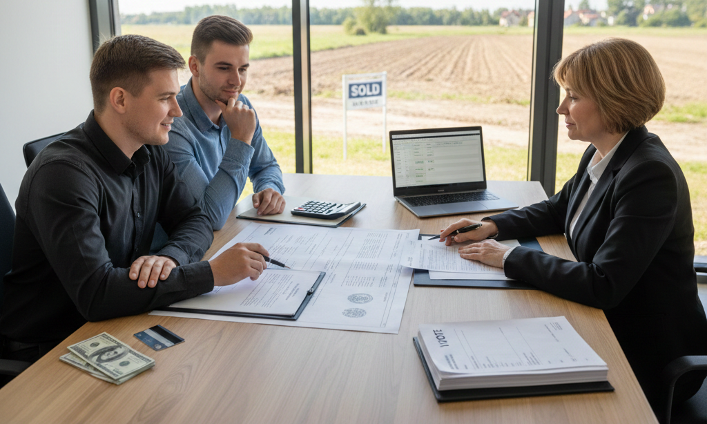 Obraz przedstawia spotkanie biznesowe odbywające się w jasnym, nowoczesnym biurze z dużym przeszkleniem